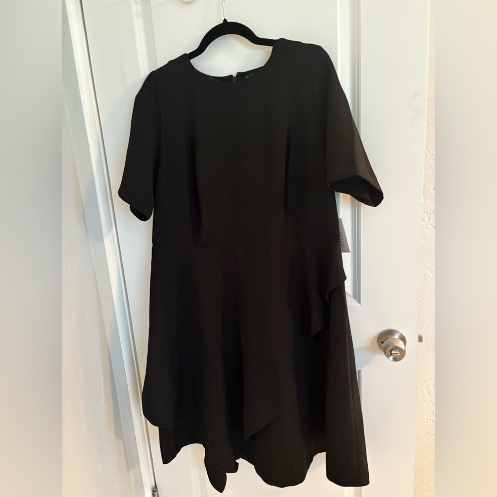 Eloquii Black Short Sleeve Midi Dress Sz. 16 New w/tags